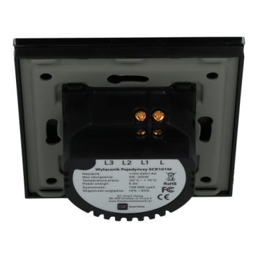 Włącznik dotykowy pojedynczy Czarny Bez N