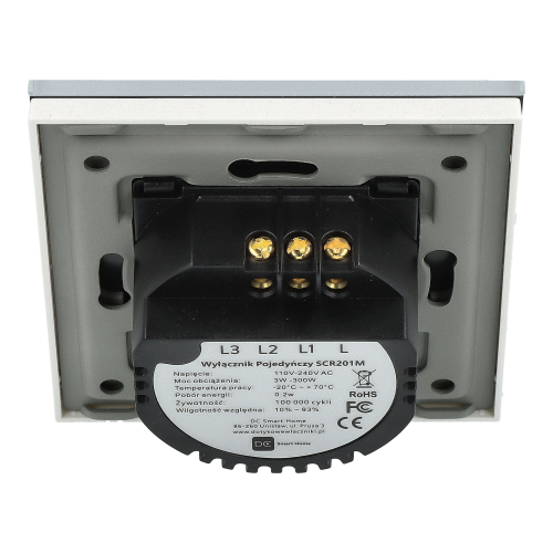 Włącznik dotykowy podwójny Biały Bez N