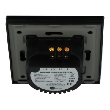 Włącznik dotykowy podwójny Czarny Bez N