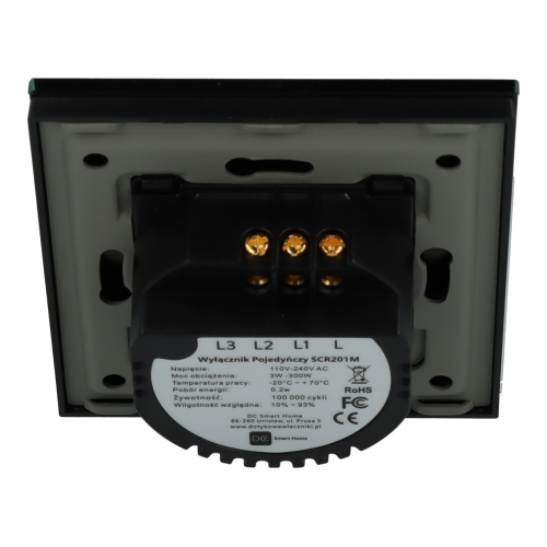 Włącznik dotykowy podwójny Czarny Bez N