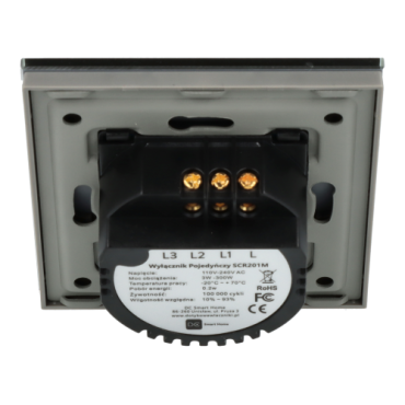 Włącznik dotykowy podwójny Szary Bez N