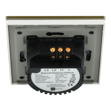 Włącznik dotykowy podwójny Złoty Bez N