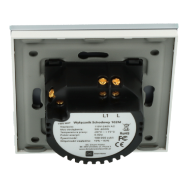 Włącznik dotykowy pojedynczy schodowy / krzyżowy Biały Bez N