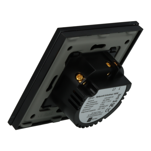 Włącznik dotykowy pojedynczy schodowy / krzyżowy Czarny Bez N