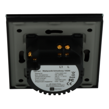 Włącznik dotykowy pojedynczy schodowy / krzyżowy Czarny Bez N