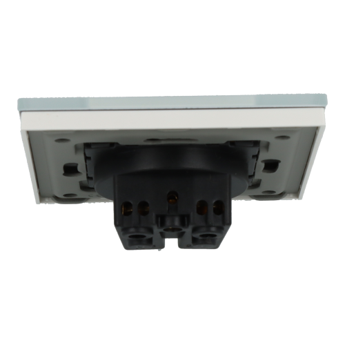 Gniazdo elektryczne z bolcem 230V pojedyncze białe z ramką szklaną