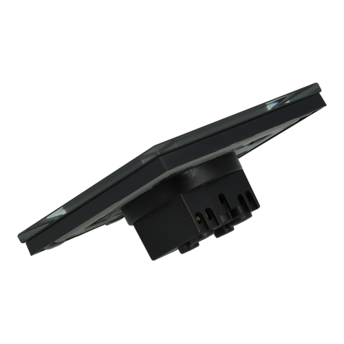 Gniazdo elektryczne z bolcem 230V pojedyncze czarne z ramką szklaną