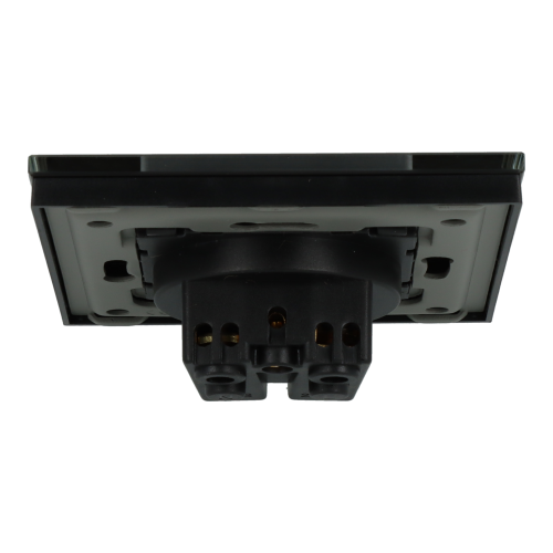 Gniazdo elektryczne z bolcem 230V pojedyncze czarne z ramką szklaną