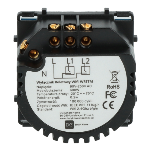 Moduł włącznika Rolet (Żaluzjowy) Wi-Fi z N z Podtrzymaniem