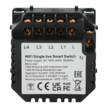 Moduł włącznika światła poczwórny Wi-Fi Live Line Bez N