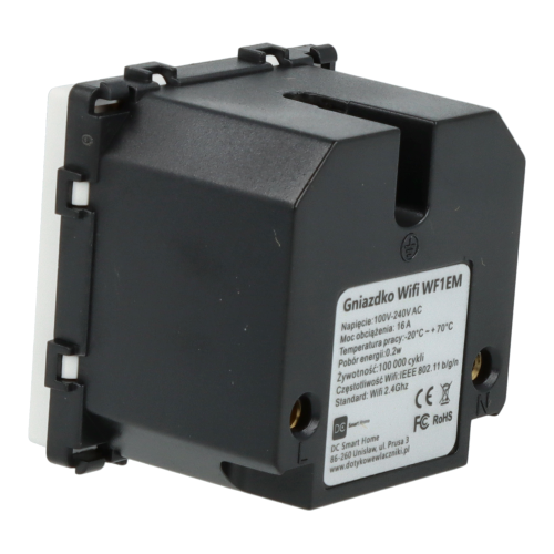 Moduł gniazda elektrycznego z bolcem 230V Wi-Fi biały