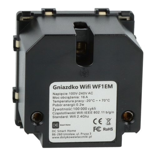 Moduł gniazda elektrycznego z bolcem 230V Wi-Fi złoty