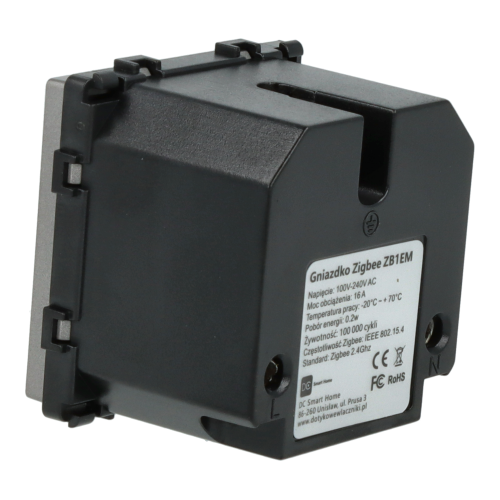 Moduł gniazda elektrycznego z bolcem 230V ZigBee 2.4GHz szary