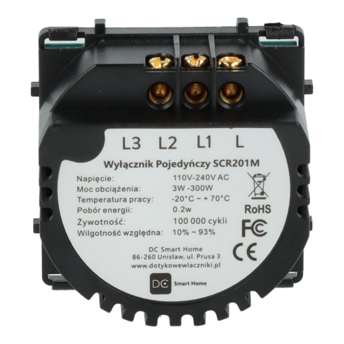 Moduł włącznika światła podwójny Bez N