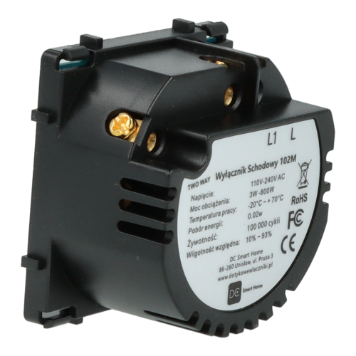 Moduł włącznika światła pojedynczy schodowy / krzyżowy Bez N