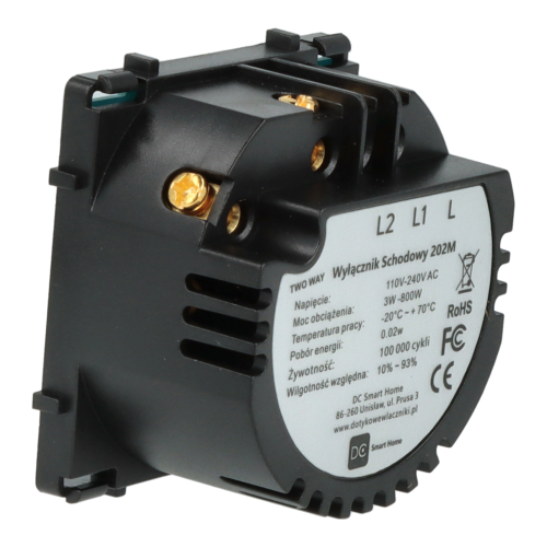 Moduł włącznika światła podwójny schodowy / krzyżowy Bez N