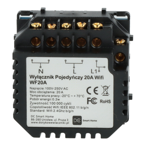 Moduł włącznika dotykowego 20A Wi-Fi z N