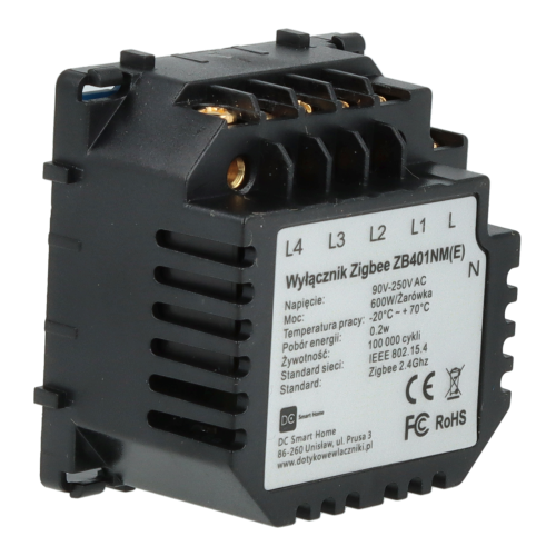 Moduł włącznika światła poczwórny ZigBee 2.4GHz z N