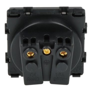 Moduł gniazda elektrycznego z bolcem 230Vpojedynczy szary