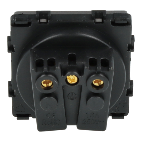 Moduł gniazda elektrycznego z bolcem 230Vpojedynczy szary