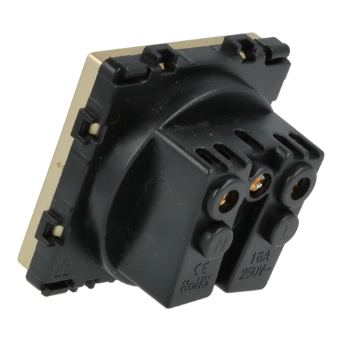 Moduł gniazda elektrycznego z bolcem 230V pojedynczy złoty