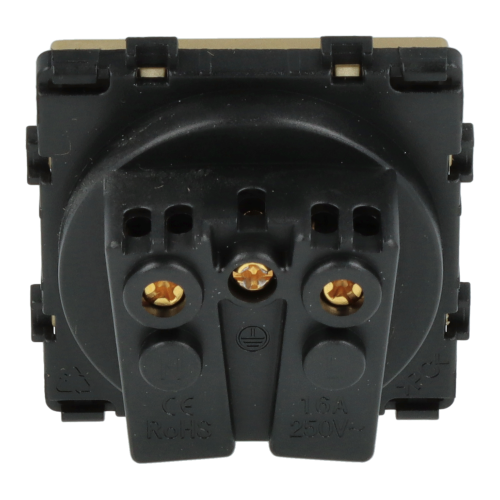 Moduł gniazda elektrycznego z bolcem 230V pojedynczy złoty