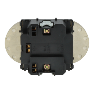 Moduł gniazda elektrycznego z bolcem 230V podwójny złoty