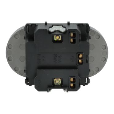 Moduł gniazda elektrycznego z bolcem 230V podwójny szary