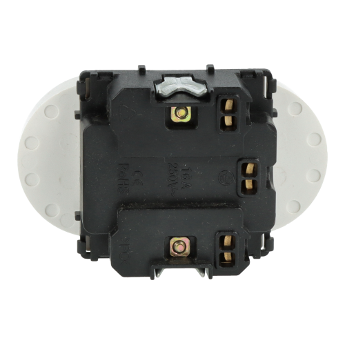 Moduł gniazda elektrycznego z bolcem 230V podwójny biały