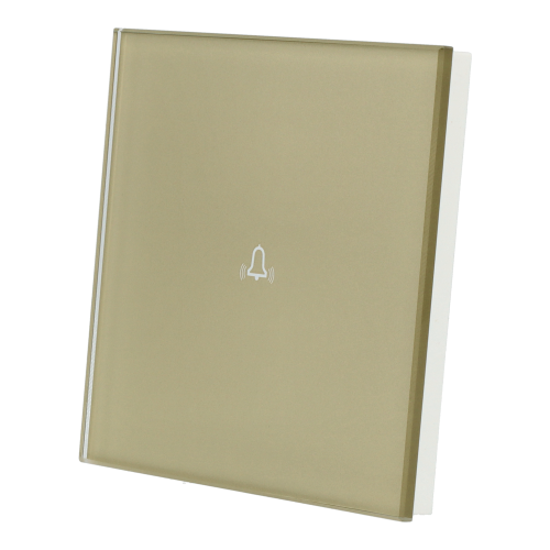 Panel Szklany Pojedynczy Dzwonkowy Złoty DC Smart Home