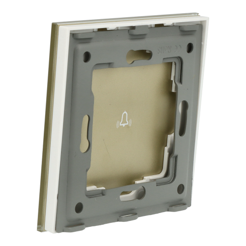 Panel Szklany Pojedynczy Dzwonkowy Złoty DC Smart Home