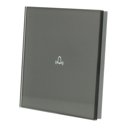 Panel Szklany Pojedynczy Dzwonkowy Szary DC Smart Home
