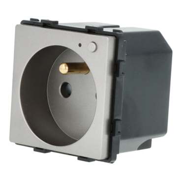 Moduł gniazda elektrycznego z bolcem 230V z pomiarem energii Wi-Fi szary