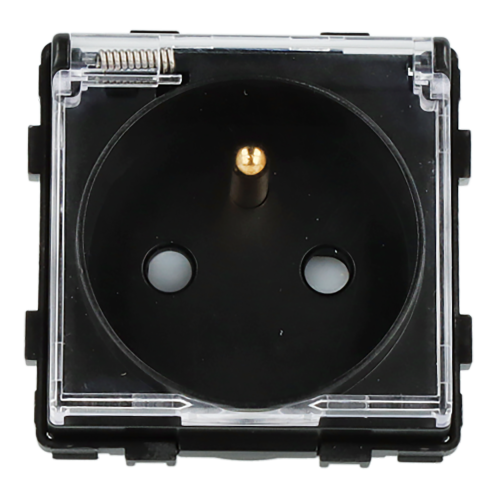 Moduł gniazda z klapką  czarny DC SMART HOME