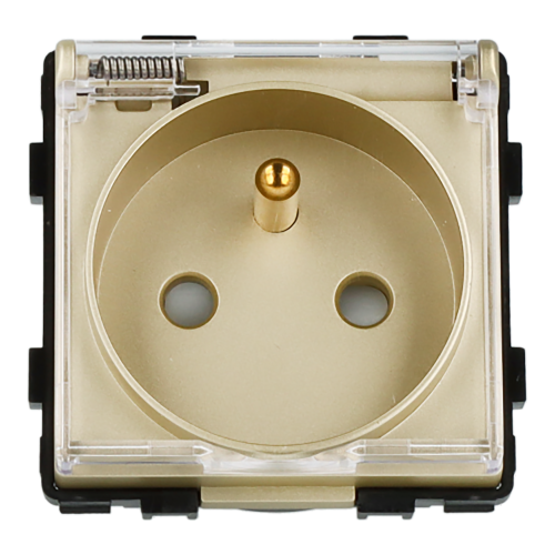 Moduł gniazda z klapką  złoty DC SMART HOME