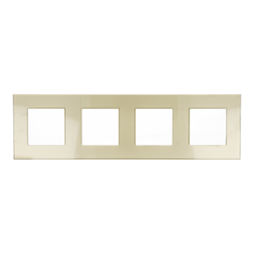 Ramka Szklana Poczwórna 4F Złota DC Smart Home