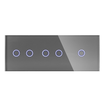 Panel Szklany Potrójny Na 3 Puszki 2G2G1G Szary DC Smart Home