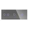 Panel Szklany Potrójny Na 3 Puszki 2G1G1G Szary DC Smart Home