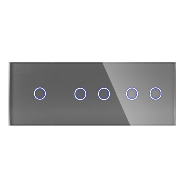 Panel Szklany Potrójny Na 3 Puszki 1G2G2G Szary DC Smart Home