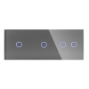 Panel Szklany Potrójny Na 3 Puszki 1G1G2G Szary DC Smart Home