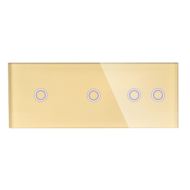 Panel Szklany Potrójny Na 3 Puszki 1G1G2G Złoty DC Smart Home