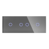 Panel Szklany Potrójny Na 3 Puszki 1G2G1G Szary DC Smart Home