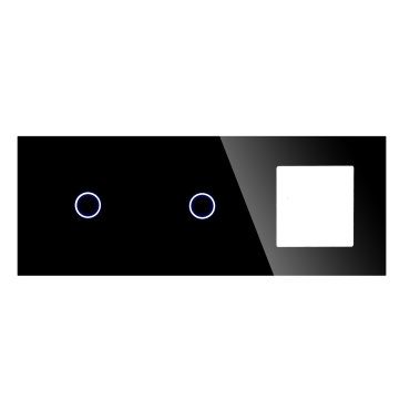 Panel Szklany Potrójny 1G1G1F Czarny DC Smart Home