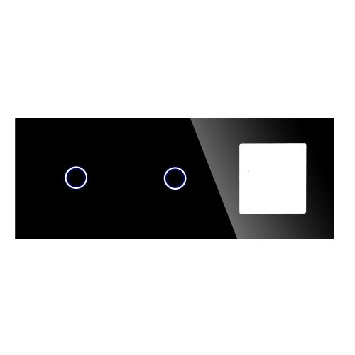 Panel Szklany Potrójny 1G1G1F Czarny DC Smart Home