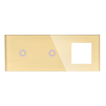 Panel Szklany Potrójny 1G1G1F Złoty DC Smart Home