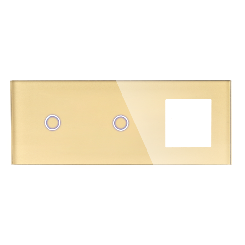 Panel Szklany Potrójny 1G1G1F Złoty DC Smart Home