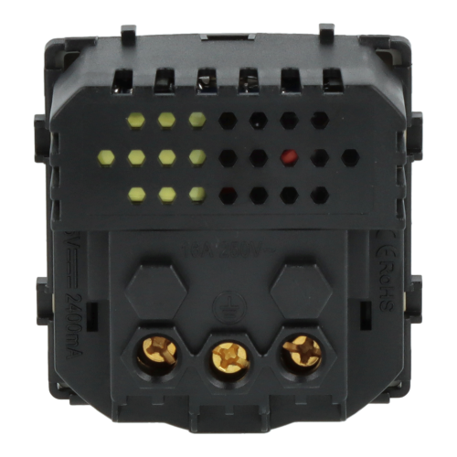 Moduł gniazda elektrycznego z szybką ładowarką USB A+C 20W 4A 230V pojedynczy złote