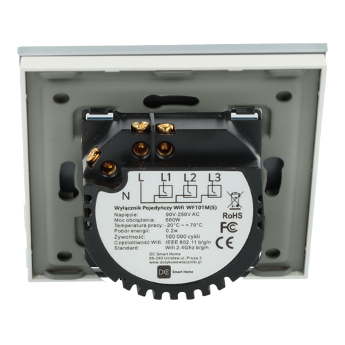 Włącznik dotykowy pojedynczy Wi-Fi + BL Biały z N