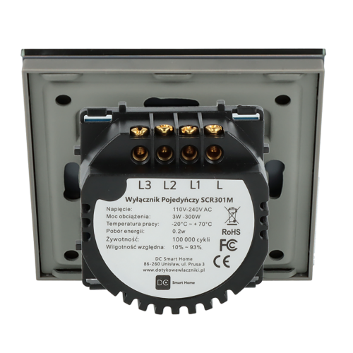 Włącznik dotykowy potrójny Szary Bez N