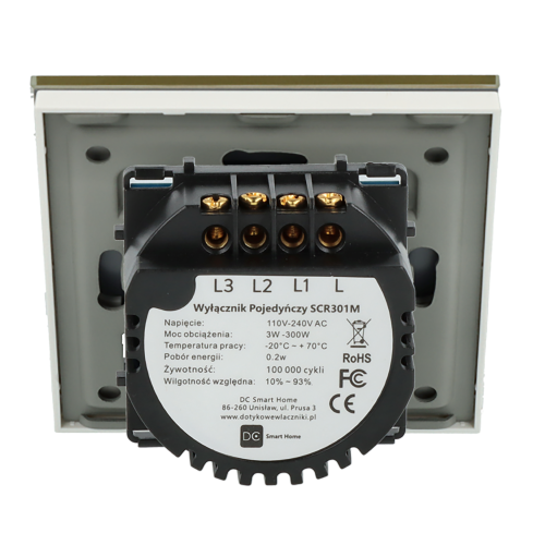 Włącznik dotykowy potrójny Złoty Bez N